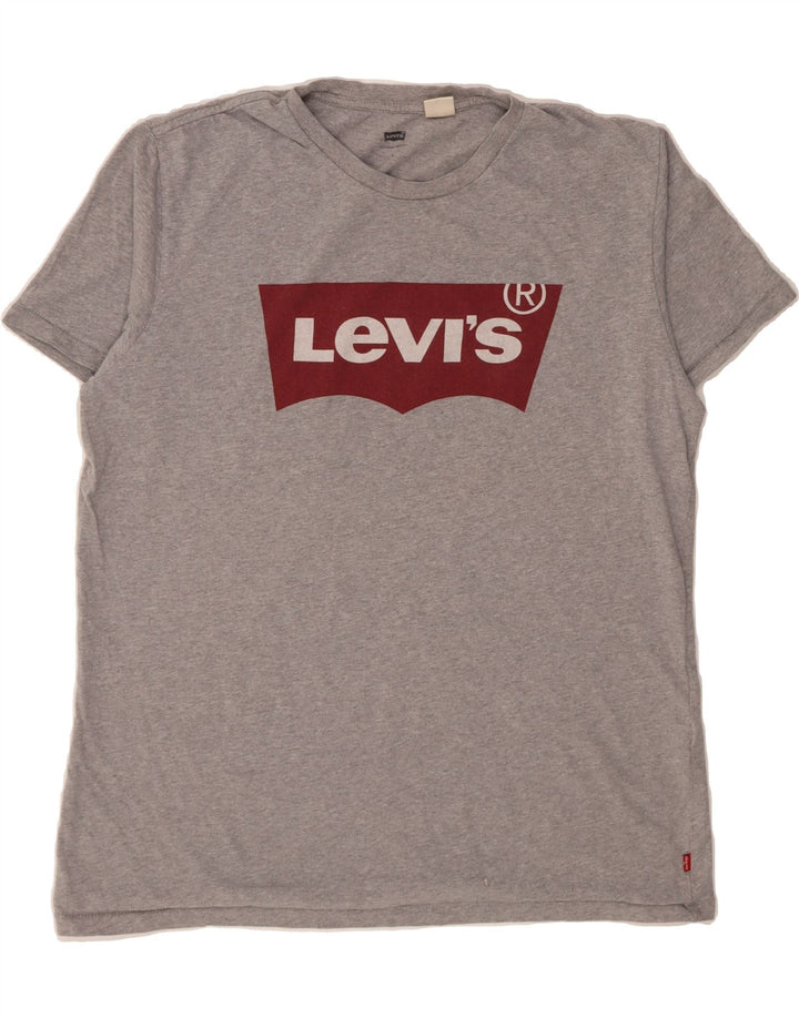 LEVI'S Mens Graphic T-Shirt Top Large Grey Cotton Vintage Levi's and Second-Hand Levi's from Messina Hembry 