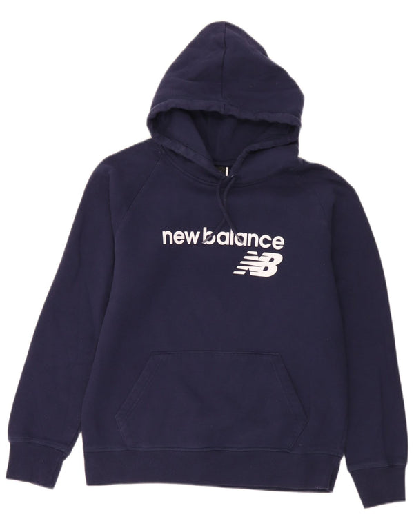 New Balance Mens Graphic Hoodie Jumper Medium Blue Cotton