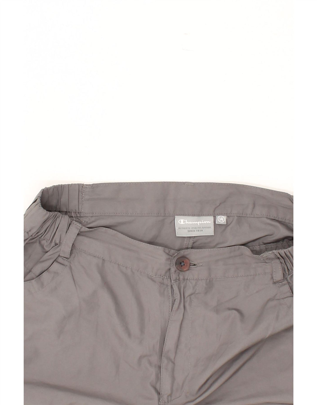 CHAMPION Womens Casual Shorts UK 14 Large W32 Grey Polyester Vintage Champion and Second-Hand Champion from Messina Hembry 