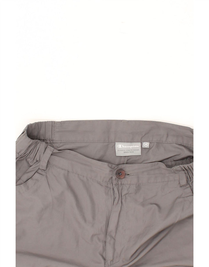 CHAMPION Womens Casual Shorts UK 14 Large W32 Grey Polyester Vintage Champion and Second-Hand Champion from Messina Hembry 