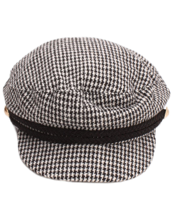 Czapka damska Zara Newsboy, mała, czarna pepitka