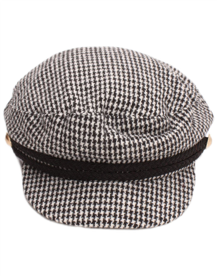Czapka damska Zara Newsboy, mała, czarna pepitka
