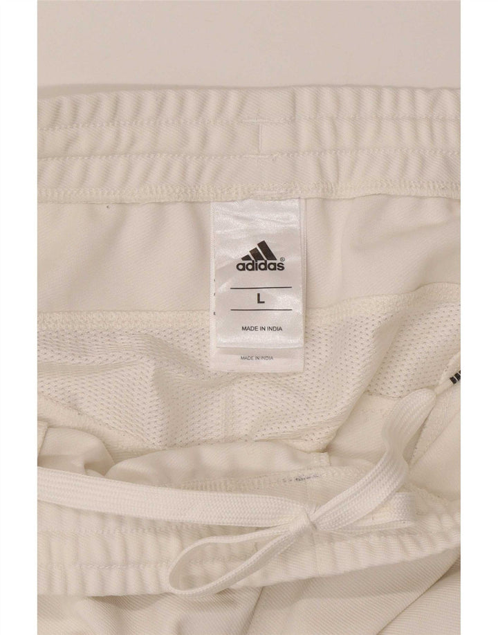 Adidas Mens Tracksuit Trousers Large White Polyester
