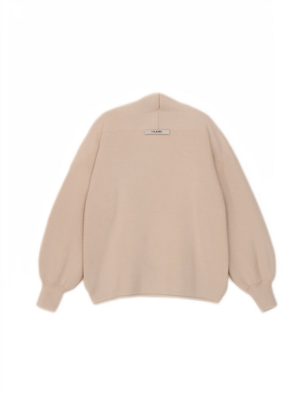 Zara Womens Off Shoulder Loose Fit Jumper Sweater UK 14 Medium Off White