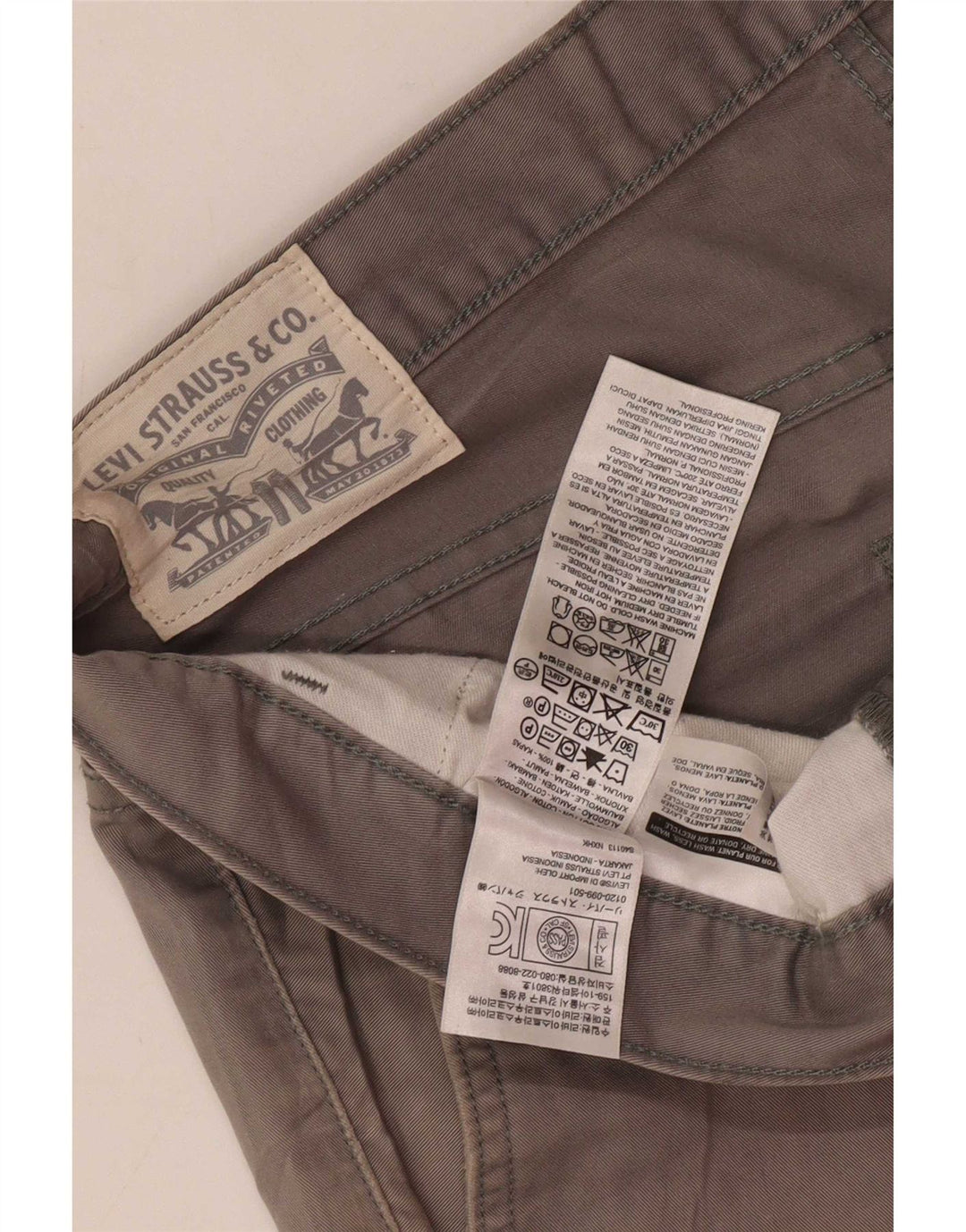 Pantaloni chino regolari da uomo Levi's W36 L32 in cotone grigio