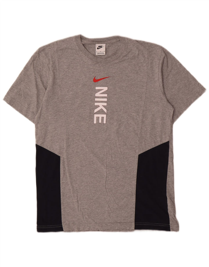 Nike Mens Graphic T-Shirt Top Medium Grey Colourblock Cotton