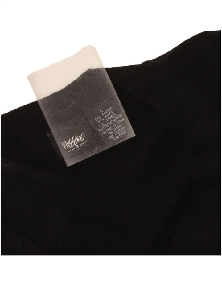 Mossimo Top da donna a maniche lunghe UK 14 Large Nero Acrilico