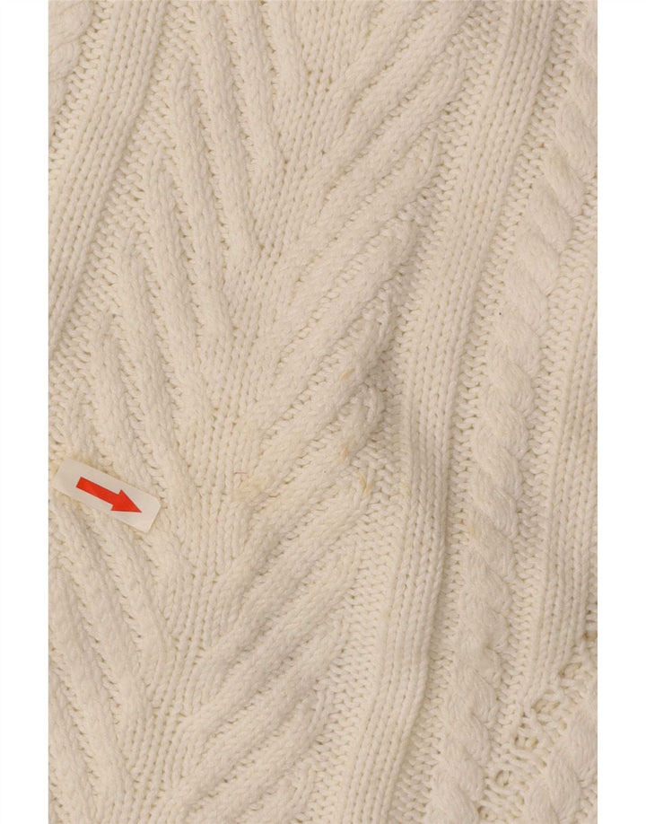 Zara Womens Crop Oversized Turtle Neck Jumper Sweater UK 10 Small White