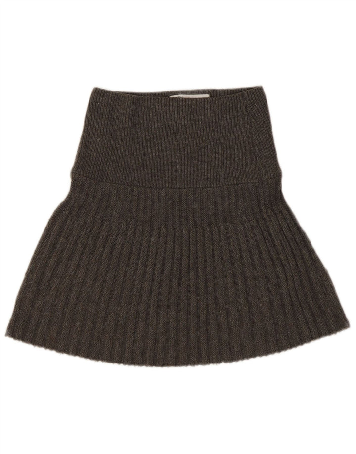 Zara Damen-Strickrock in A-Linie, Größe S, W26, Grau, Polyester