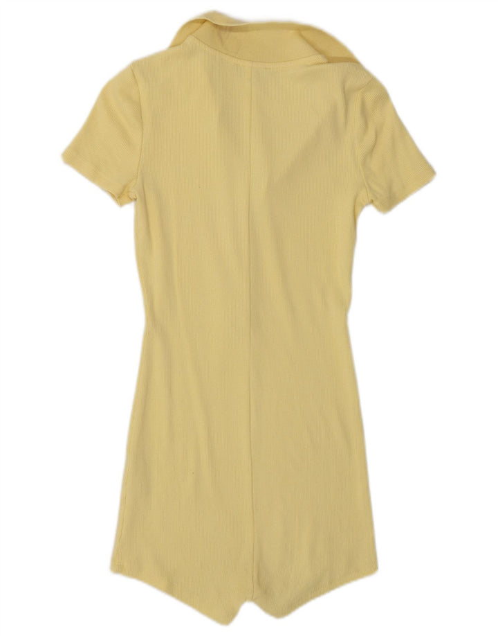 Zara Womens Short Sleeve Playsuit UK 8 Small  Yellow