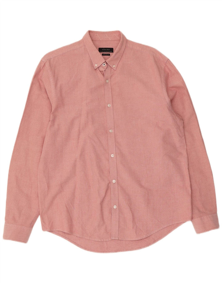 Zara Herre Regular Fit Shirt Large Pink