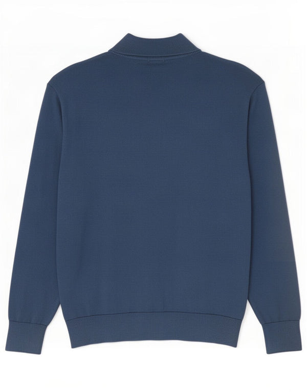 Timberland Maglione da uomo con zip e collo XL in cotone blu