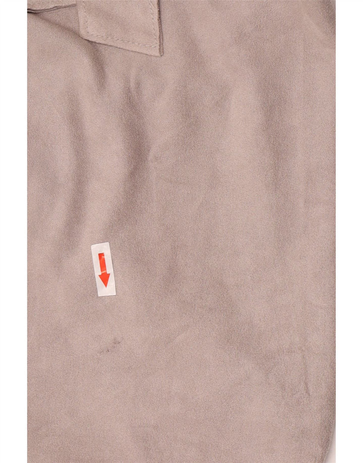 Esprit Dame imiteret ruskind Trench Coat UK 14 Medium Grey Polyester