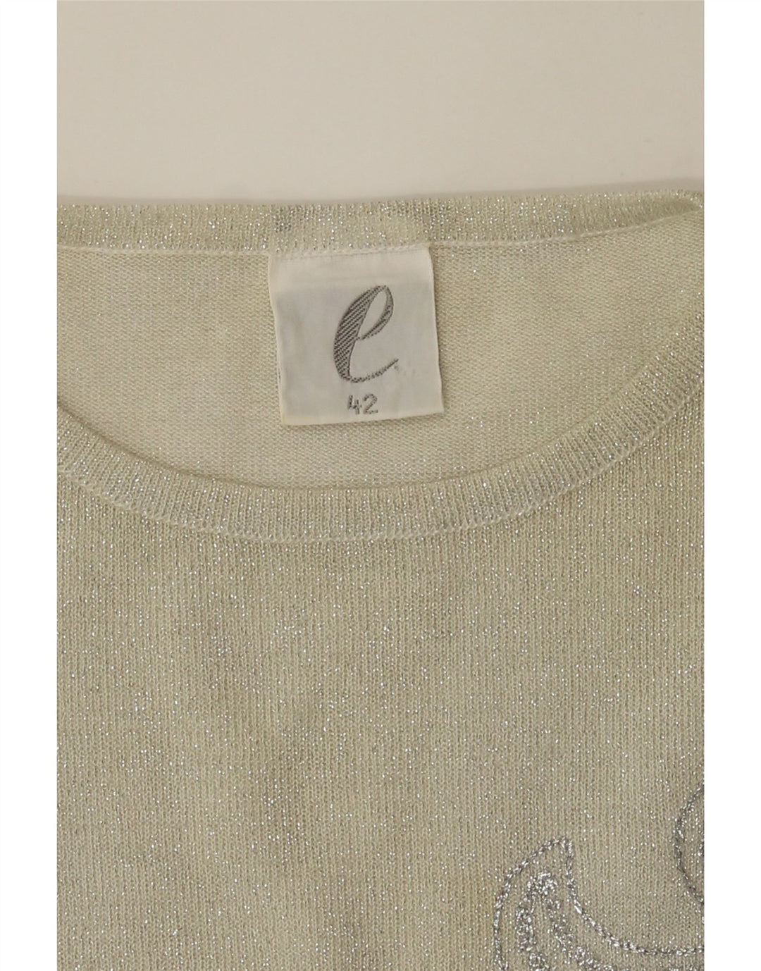 VINTAGE Womens Boat Neck Jumper Sweater IT 42 Medium Beige Vintage Vintage and Second-Hand Vintage from Messina Hembry 