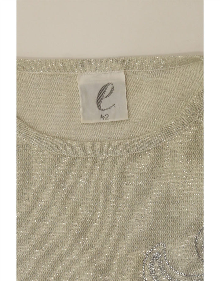 VINTAGE Womens Boat Neck Jumper Sweater IT 42 Medium Beige Vintage Vintage and Second-Hand Vintage from Messina Hembry 