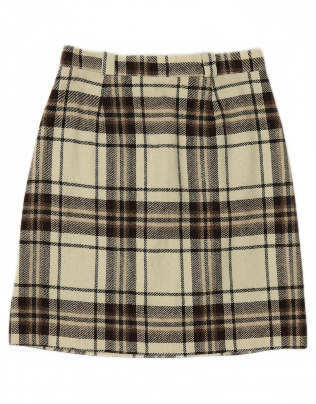 VINTAGE Womens Mini Skirt W28 Medium  Off White Plaid Vintage Vintage and Second-Hand Vintage from Messina Hembry 