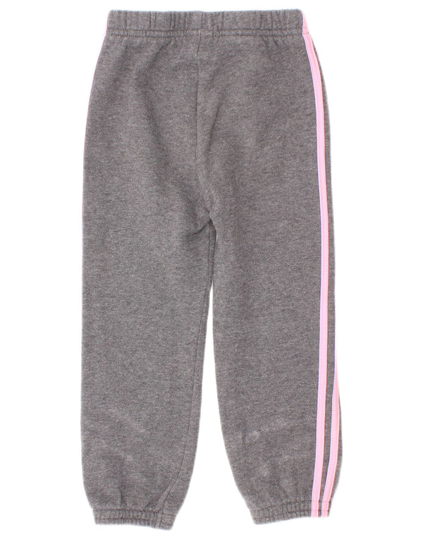 Adidas Girls Tracksuit Trousers Joggers 2-3 Years Grey Cotton