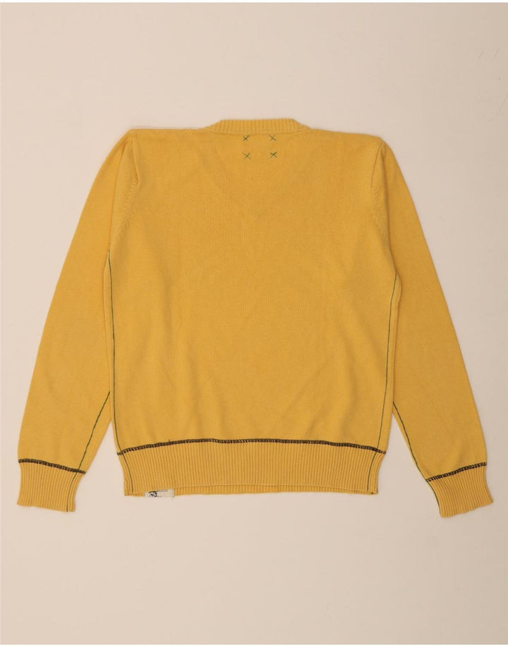 JACK & JONES Mens V-Neck Jumper Sweater Medium Yellow Cotton Vintage Jack & Jones and Second-Hand Jack & Jones from Messina Hembry 