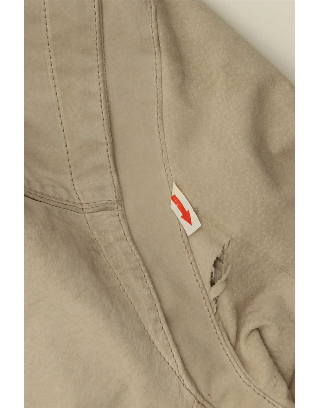 Heine Mens Suede Bomber Jacket UK 44 2XL Beige Leather