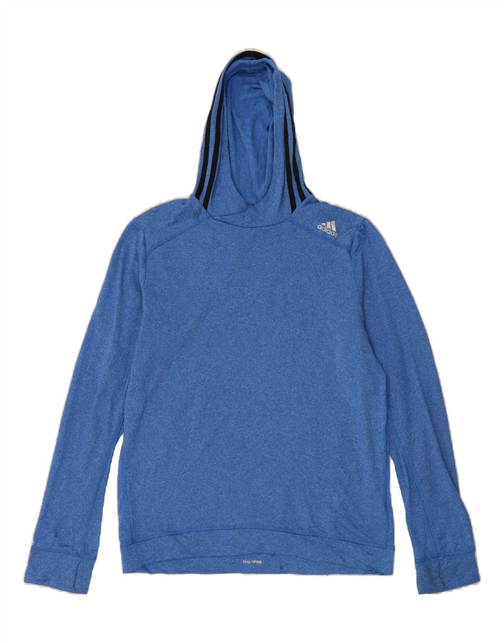 ADIDAS Mens Response Hoodie Jumper Large Blue Polyester Vintage Adidas and Second-Hand Adidas from Messina Hembry 