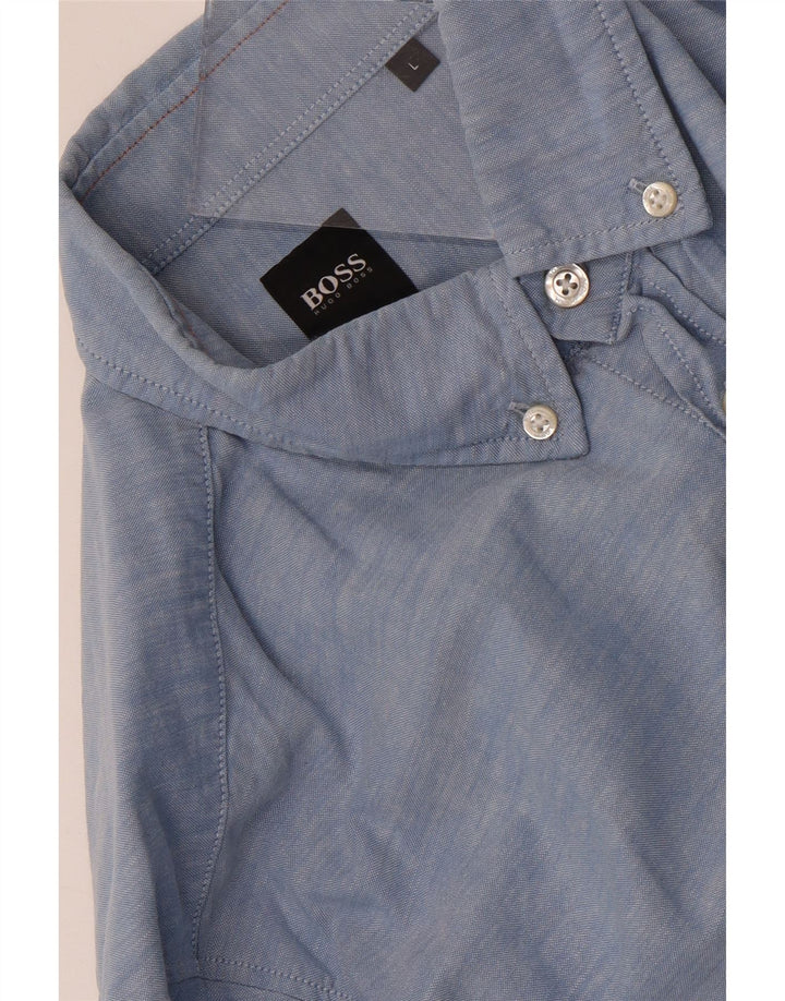 HUGO BOSS Herrenhemd, Größe L, Blau