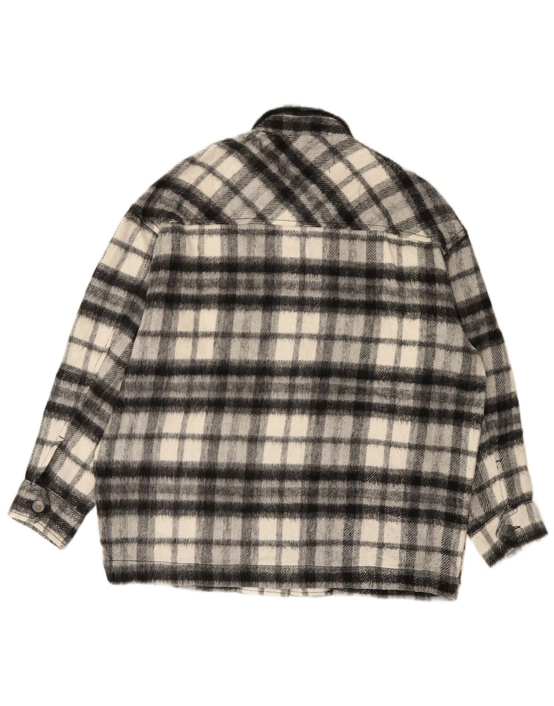 Zara Womens Oversized Bomber Jacket UK 10 Small Grey Check