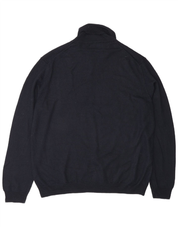 Marks & Spencer Mens Roll Neck Jumper Sweater 2XL Navy Blue Acrylic
