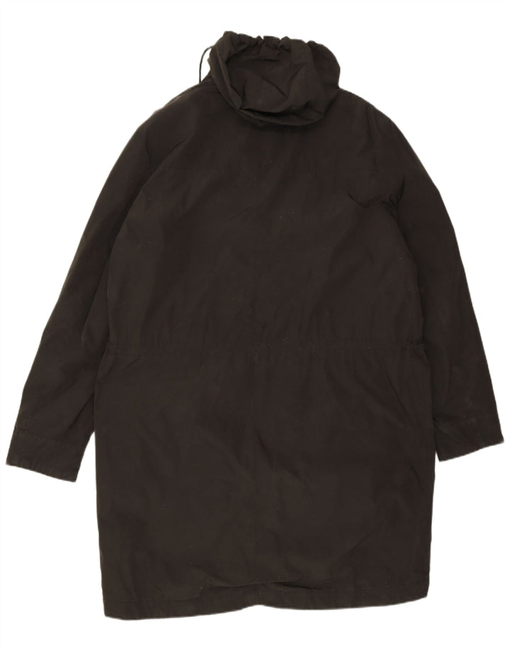 Calvin Klein Mens Hooded Windbreaker Coat IT 54 2XL Black Polyester