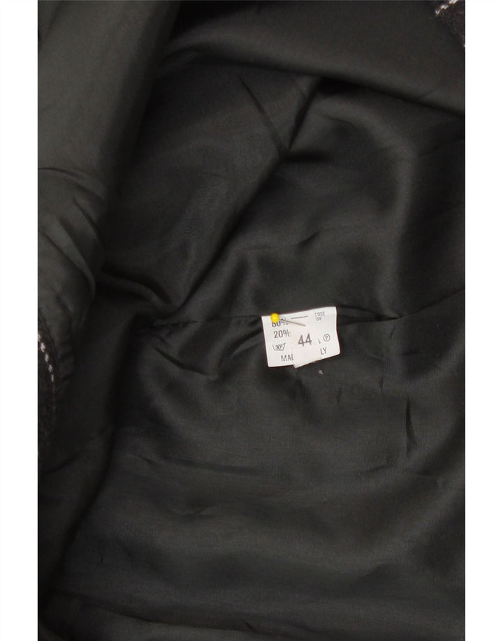 Mini gonna a portafoglio vintage da donna IT 44 media W28 viscosa a righe grigie