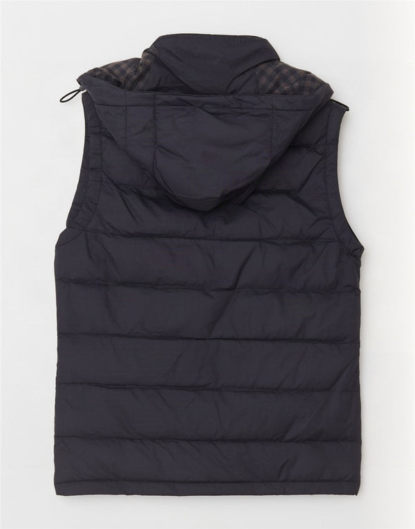 Jack Wills Herre Hooded Padded Gilet UK 38 Medium Navy Blue Nylon