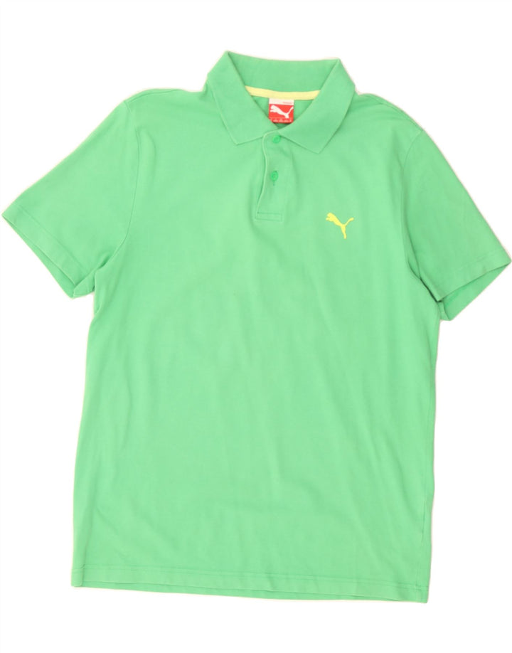 PUMA Mens Polo Shirt Medium Green Cotton Vintage Puma and Second-Hand Puma from Messina Hembry 