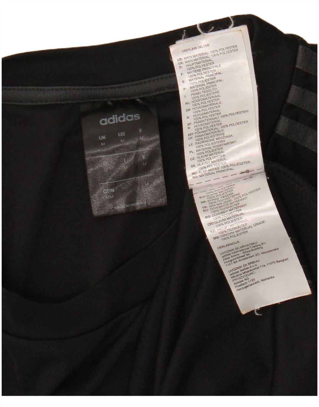 T-shirt ADIDAS Climalite da uomo, poliestere medio nero