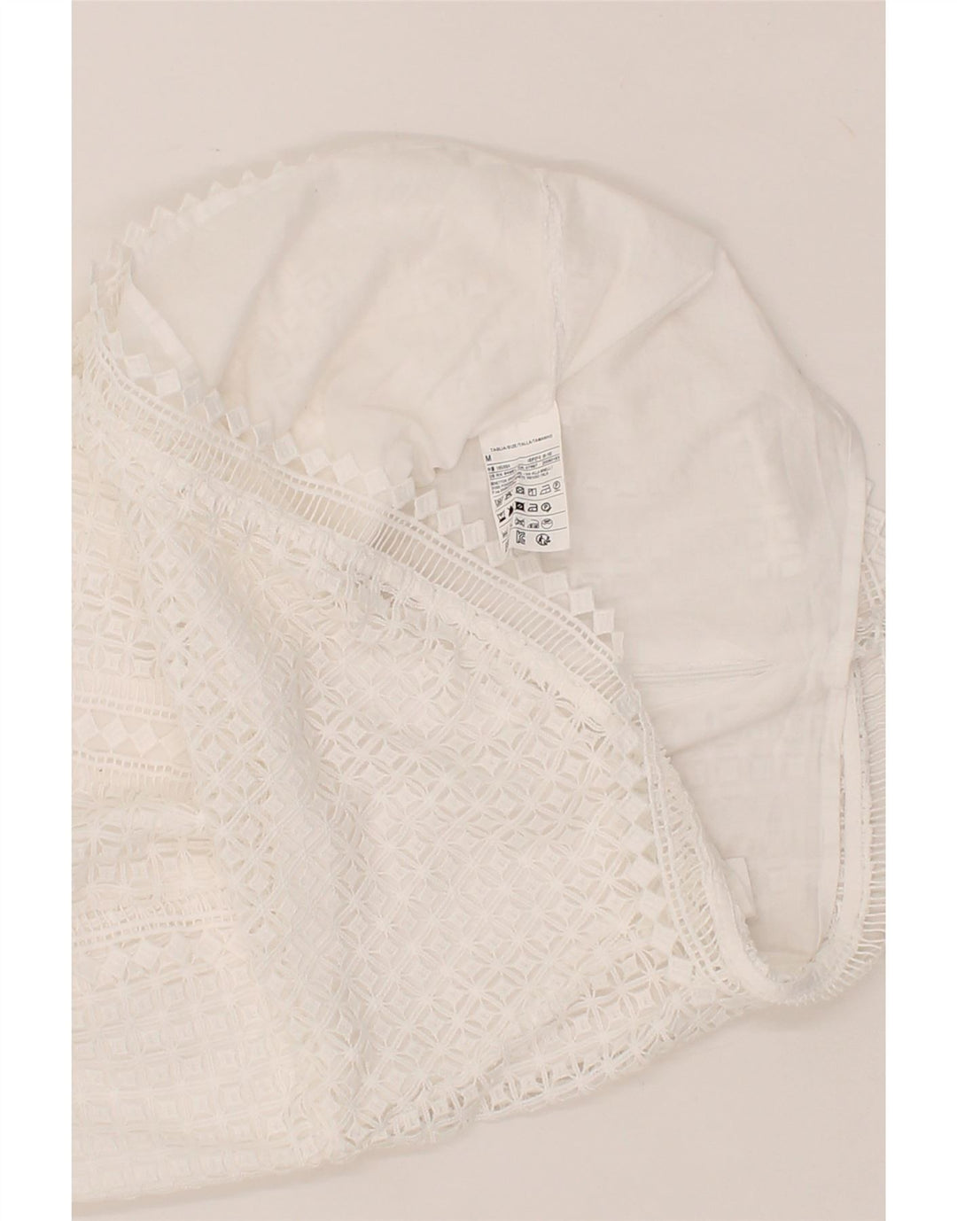 BENETTON Womens See Through Sleeveless Blouse Top UK 12 Medium White Vintage Benetton and Second-Hand Benetton from Messina Hembry 