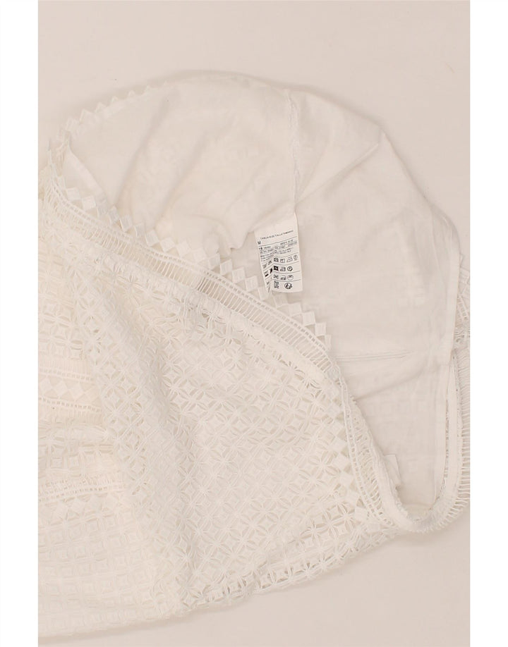 BENETTON Womens See Through Sleeveless Blouse Top UK 12 Medium White Vintage Benetton and Second-Hand Benetton from Messina Hembry 