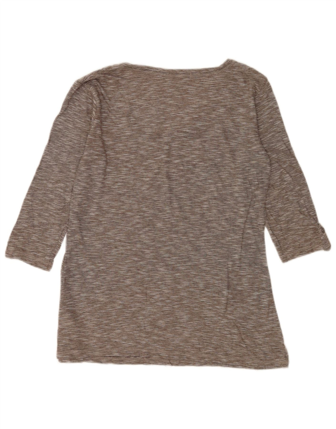 Marks & Spencer Top da donna manica 3/4 UK 12 Cotone screziato grigio medio