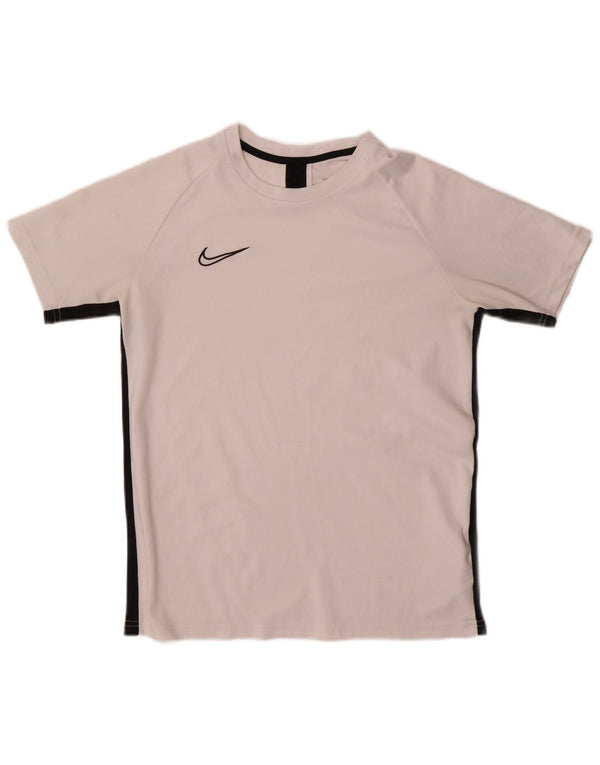 Nike Boys Dri Fit T-Shirt Top 13-14 Years XL White Colourblock Polyester