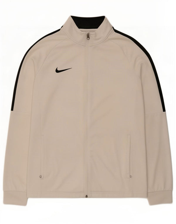 Nike Mens Dri Fit Tracksuit Top Jacket Medium White Colourblock Polyester