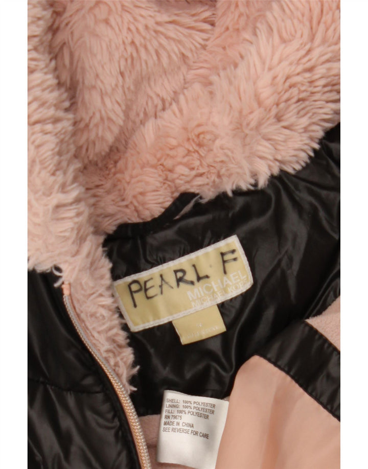 MICHAEL KORS Girls Hooded Padded Jacket 13-14 Years Black Polyester