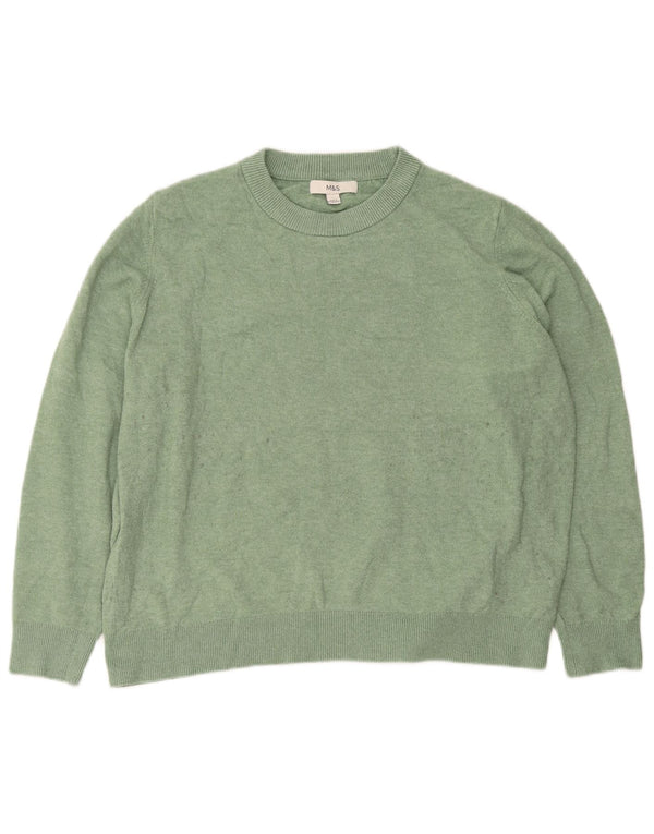Marks & Spencer Pulover supradimensionat pentru femei cu gâtul turnat UK 16 Large Green