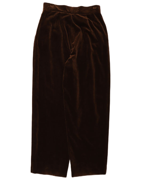 Pantalon décontracté taille haute en velours pour femmes vintage IT 46 Large W30 L30 Marron