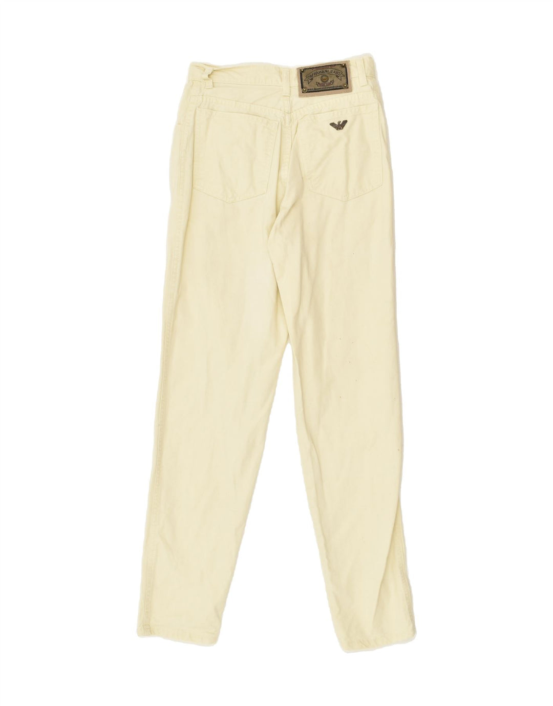 ARMANI Womens Slim Jeans W28 L29 Beige Cotton | Vintage Armani | Thrift | Second-Hand Armani | Used Clothing | Messina Hembry 
