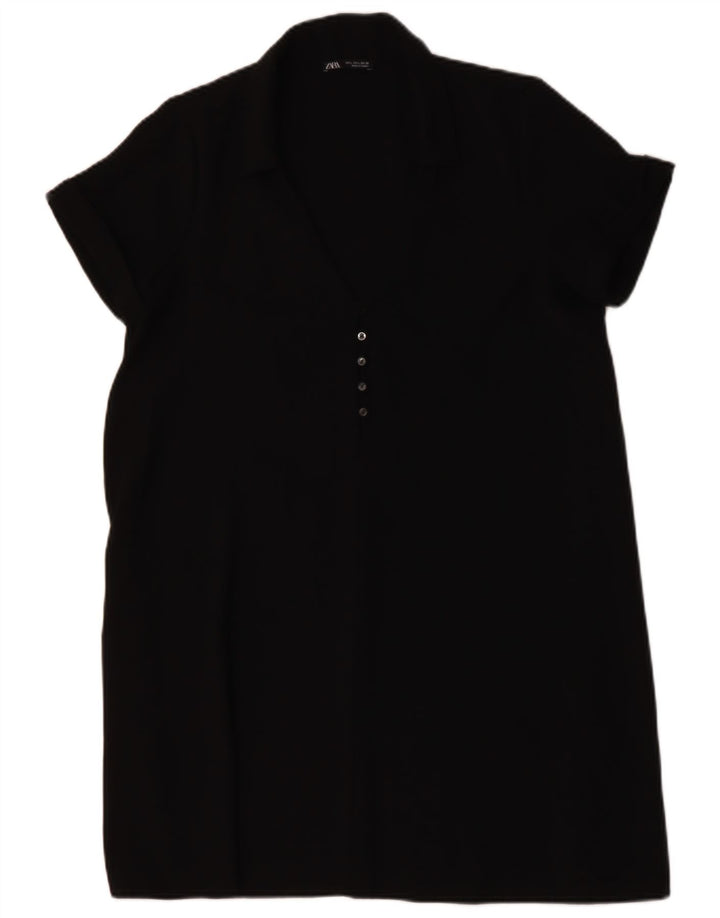 ZARA Womens Shift Dress UK 16 Large Black Polyester