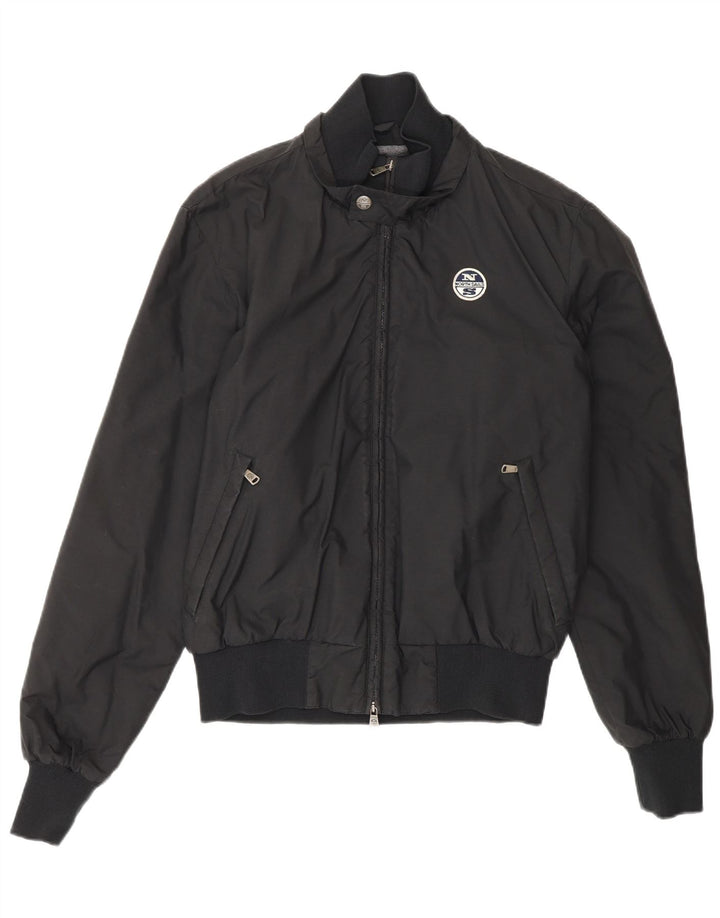 NORTH SAILS Mens Bomber Jacket UK 38 Medium Black Polyamide