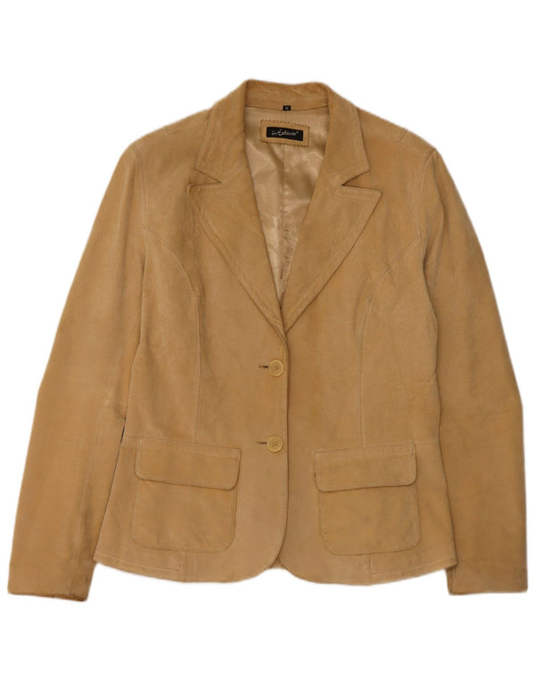 In Extenso Jachetă de piele intoarsa cu 2 nasturi pentru femei UK 14 Medium Beige Piele
