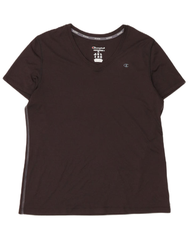 Champion Dame T-Shirt Top UK 18 XL Sort Polyester