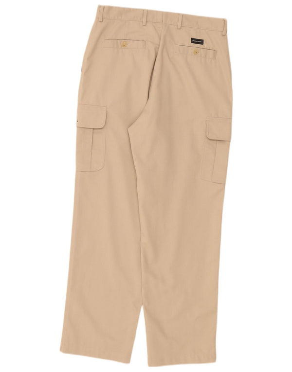 Pierre Cardin Mens Straight Cargo Trousers W32 L31 Beige