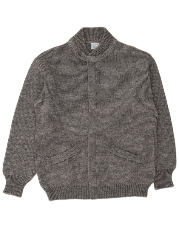 Męski sweter rozpinany Gordon, mały, szary, wełniany