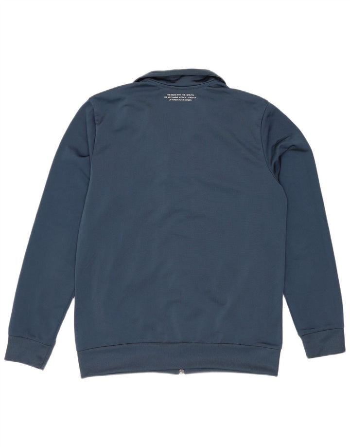 Giacca da ginnastica grafica da ragazzo Adidas 13-14 anni in poliestere blu navy