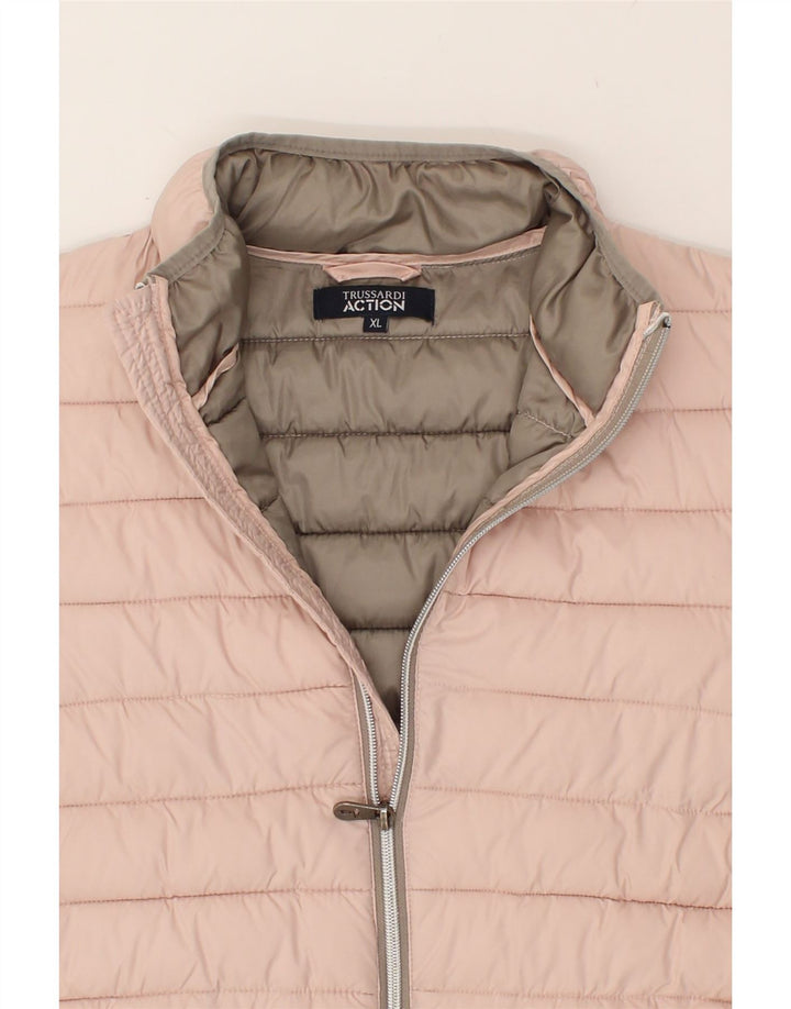 TRUSSARDI Womens Padded Jacket UK 18 XL Pink | Vintage Trussardi | Thrift | Second-Hand Trussardi | Used Clothing | Messina Hembry 
