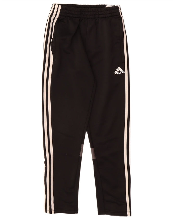 ADIDAS Boys Tracksuit Trousers 11-12 Years  Black Polyester